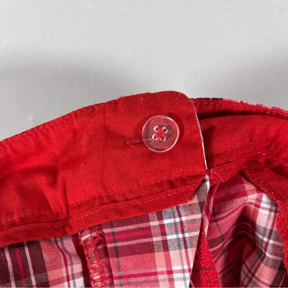 New York & Company Manhattan Chino Women’s Red Plaid Shorts Size 12